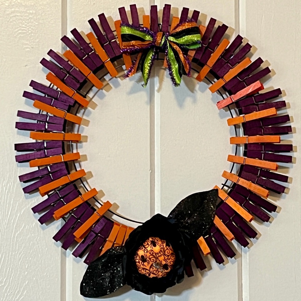 Purple and Orange Halloween Wreath